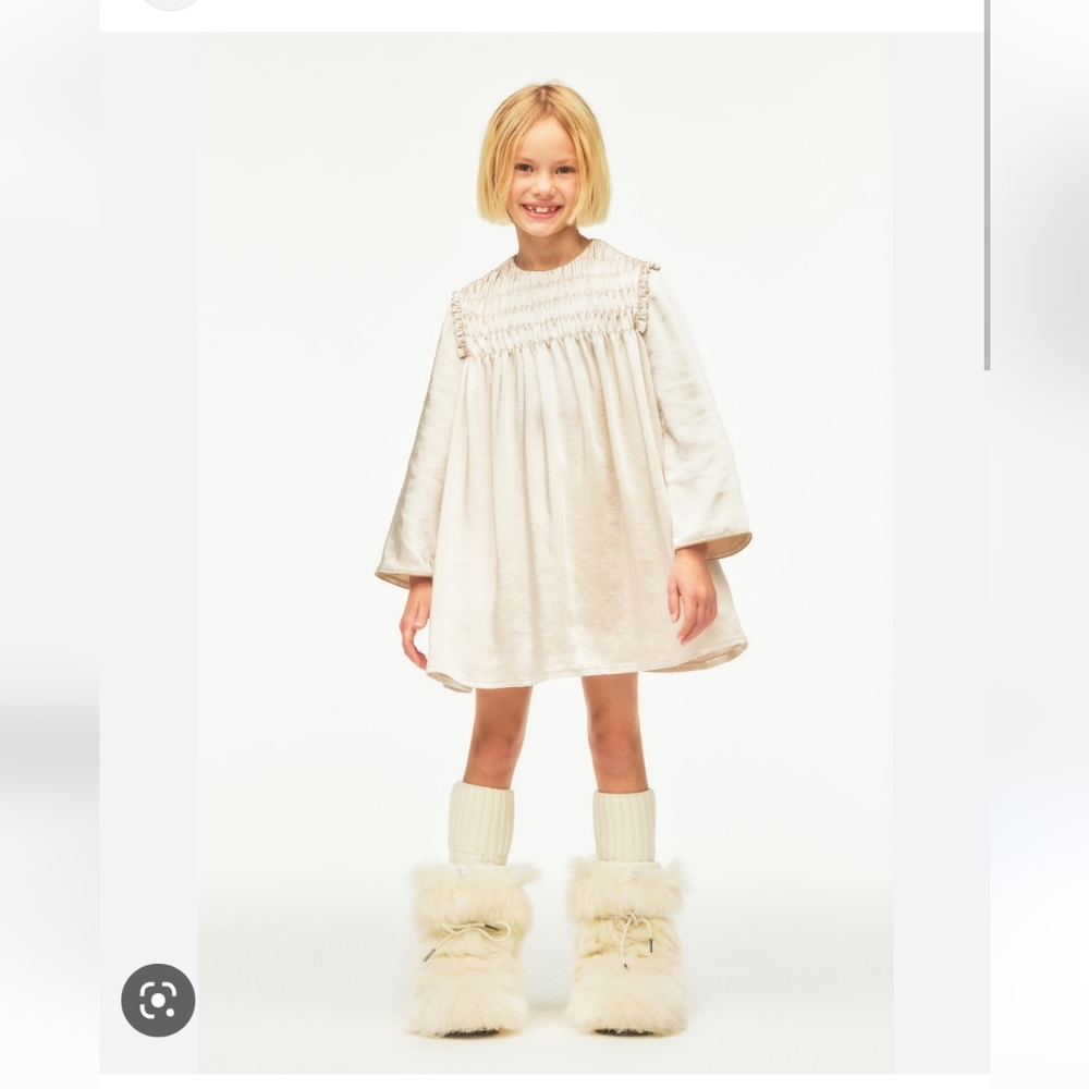 NWT Zara kid's girl's Dress With Ruching size 6 shimmery
